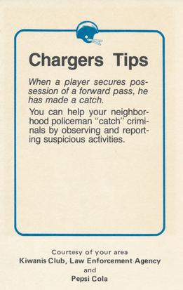 1981 San Diego Chargers Police #51 Woodrow Lowe Back
