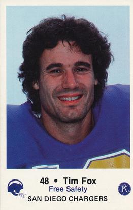 1982 San Diego Chargers Police #5 Tim Fox Front