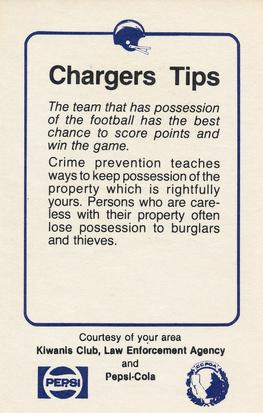 1982 San Diego Chargers Police #12 Don Macek Back