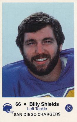 1982 San Diego Chargers Police #13 Billy Shields Front