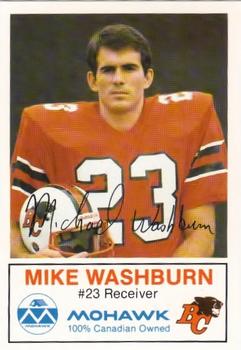 1983 Mohawk B.C. Lions #NNO Mike Washburn Front