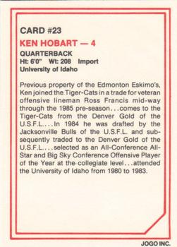 1985 JOGO #23 Ken Hobart Back