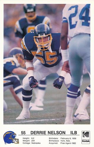 1986 Kodak San Diego Chargers #NNO Derrie Nelson Front