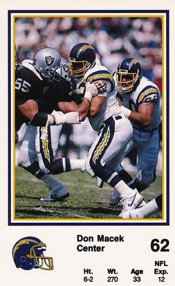 1987 San Diego Chargers Police #12 Don Macek Front