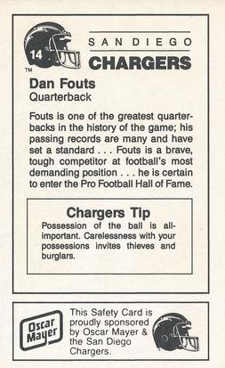 1987 San Diego Chargers Police #14 Dan Fouts Back