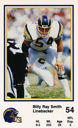 1987 San Diego Chargers Police #16 Billy Ray Smith Front