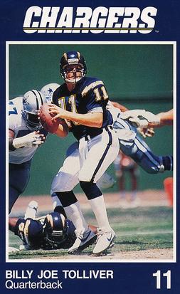1990 San Diego Chargers Police #11 Billy Joe Tolliver Front