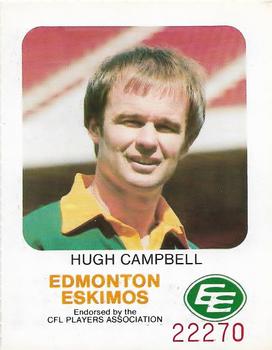 1981 Red Rooster Edmonton Eskimos #NNO Hugh Campbell Front