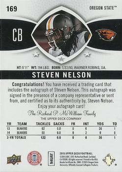 2015 Upper Deck - Star Rookies Autographs #169 Steven Nelson Back