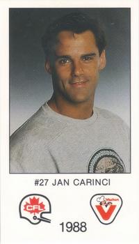 1988 Vachon CFL #NNO Jan Carinci Front