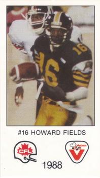 1988 Vachon CFL #NNO Howard Fields Front