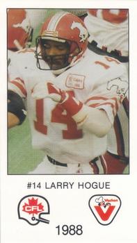 1988 Vachon CFL #NNO Larry Hogue Front