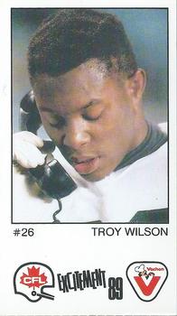 1989 Vachon CFL #19 Troy Wilson Front