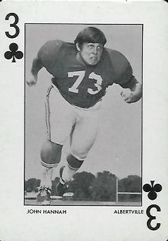 1972 Alabama Crimson Tide Playing Cards (Red Backs) #3♣ John Hannah Front