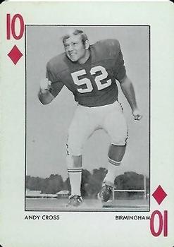 1972 Alabama Crimson Tide Playing Cards (Red Backs) #10♦ Andy Cross Front