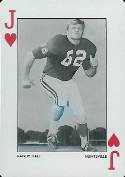 1972 Alabama Crimson Tide Playing Cards (Red Backs) #J♥ Randy Hall Front