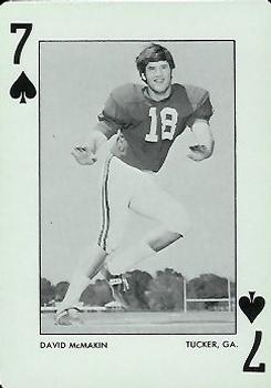 1972 Alabama Crimson Tide Playing Cards (Red Backs) #7♠ David McMakin Front