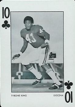 1973 Alabama Crimson Tide Playing Cards (White Backs) #10♣ Tyrone King Front