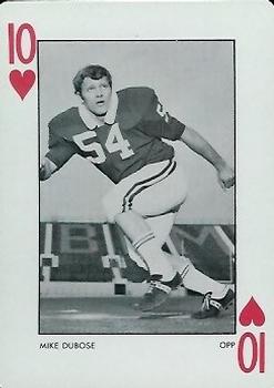1973 Alabama Crimson Tide Playing Cards (White Backs) #10♥ Mike Dubose Front