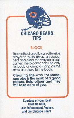 1981 Chicago Bears Police #NNO Revie Sorey Back