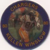1983 7-Eleven Super Star Sports Coins #7 Kellen Winslow Front