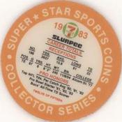 1983 7-Eleven Super Star Sports Coins #12 Jimmie Giles Back