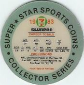 1983 7-Eleven Super Star Sports Coins #14 Lester Hayes Back