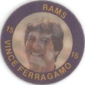 1983 7-Eleven Super Star Sports Coins #15 Vince Ferragamo Front