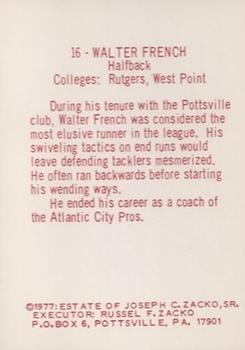 1977 Pottsville Maroons 1925 #16 Walter French Back