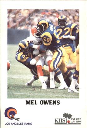 1985 Los Angeles Rams Police #NNO Mel Owens Front