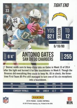 2015 Score #33 Antonio Gates Back
