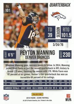 2015 Score #101 Peyton Manning Back