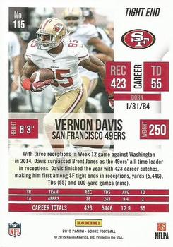 2015 Score #115 Vernon Davis Back