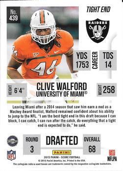 2015 Score #439 Clive Walford Back