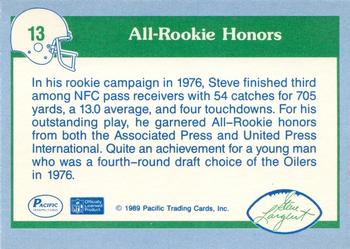 1989 Pacific Steve Largent #13 First Team All-Rookie Back