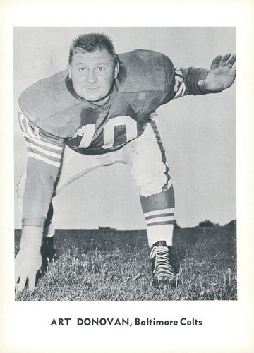 1961 Jay Publishing Baltimore Colts #NNO Art Donovan Front