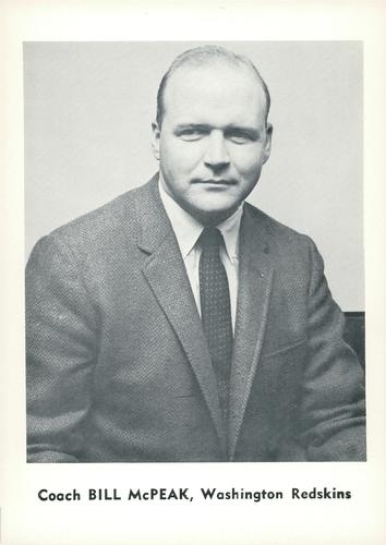 1961 Jay Publishing Washington Redskins #NNO Bill McPeak Front