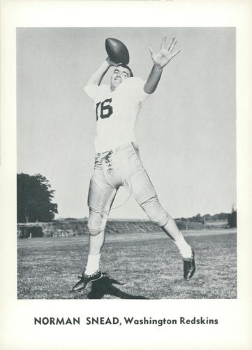 1961 Jay Publishing Washington Redskins #NNO Norman Snead Front