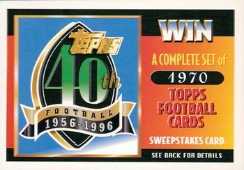 1996 Topps - 40th Anniversary Sweepstakes #NNO 1970 Sweepstakes Card Front
