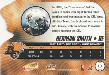 2003 Pacific Atomic CFL #10 Herman Smith Back