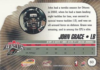 2003 Pacific Atomic CFL #60 John Grace Back