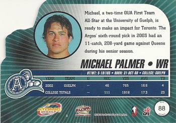 2003 Pacific Atomic CFL #88 Michael Palmer Back