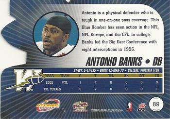 2003 Pacific Atomic CFL #89 Antonio Banks Back