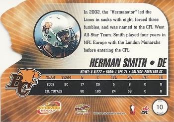 2003 Pacific Atomic CFL - Red #10 Herman Smith Back