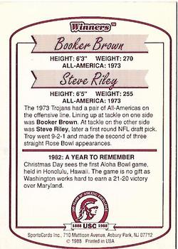 1988 Southern Cal Winners #NNO Booker Brown / Steve Riley Back