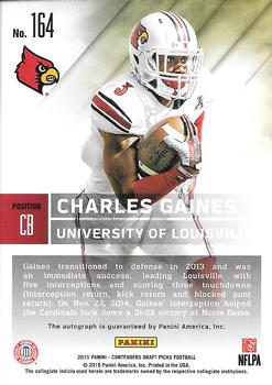 2015 Panini Contenders Draft Picks - College Draft Ticket Blue Foil #164 Charles Gaines Back