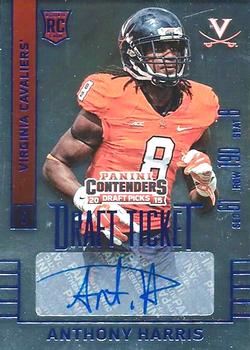 2015 Panini Contenders Draft Picks - College Draft Ticket Blue Foil #153 Anthony Harris Front