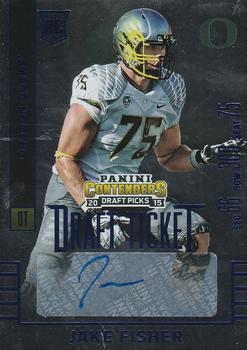 2015 Panini Contenders Draft Picks - College Draft Ticket Blue Foil #269 Jake Fisher Front