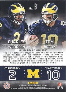 2015 Panini Contenders Draft Picks - Collegiate Connections #13 Charles Woodson / Tom Brady Back