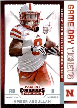 2015 Panini Contenders Draft Picks - Game Day Tickets #2 Ameer Abdullah Front